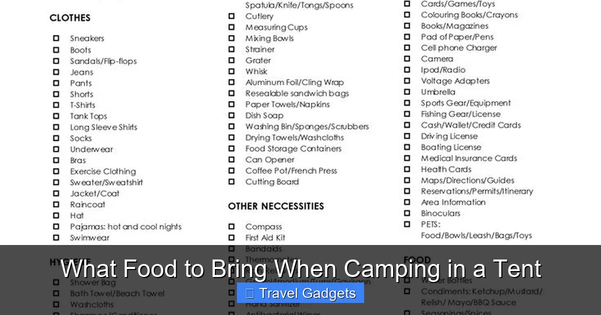 What Food to Bring When Camping in a Tent
