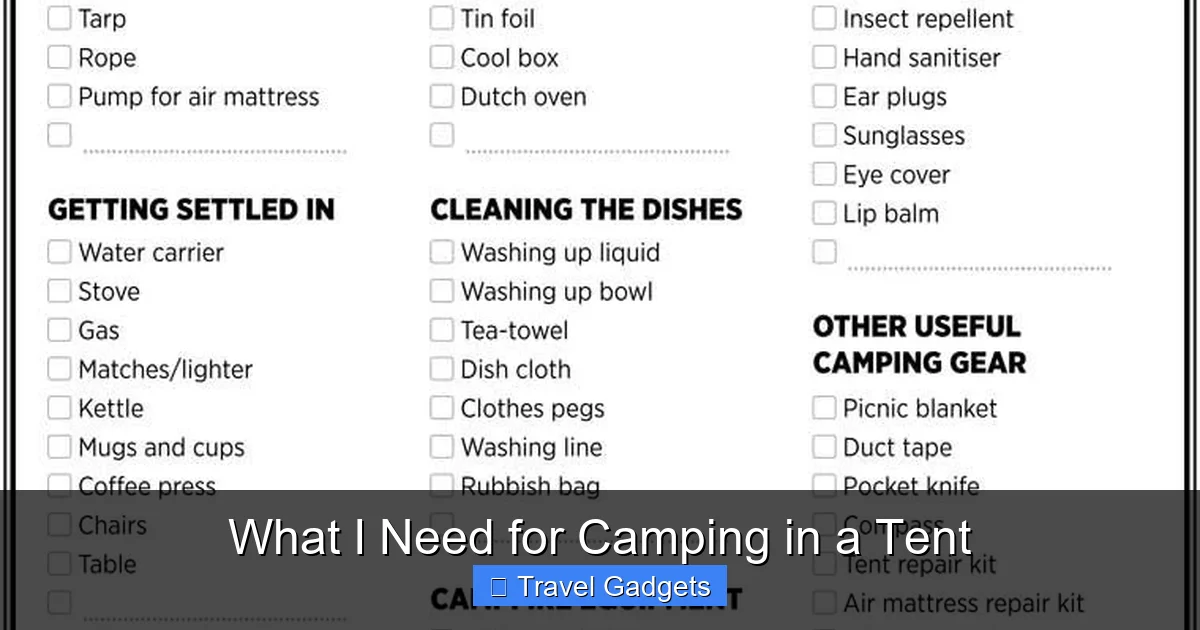 What I Need for Camping in a Tent
