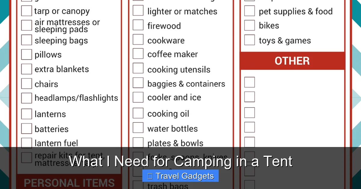 What I Need for Camping in a Tent