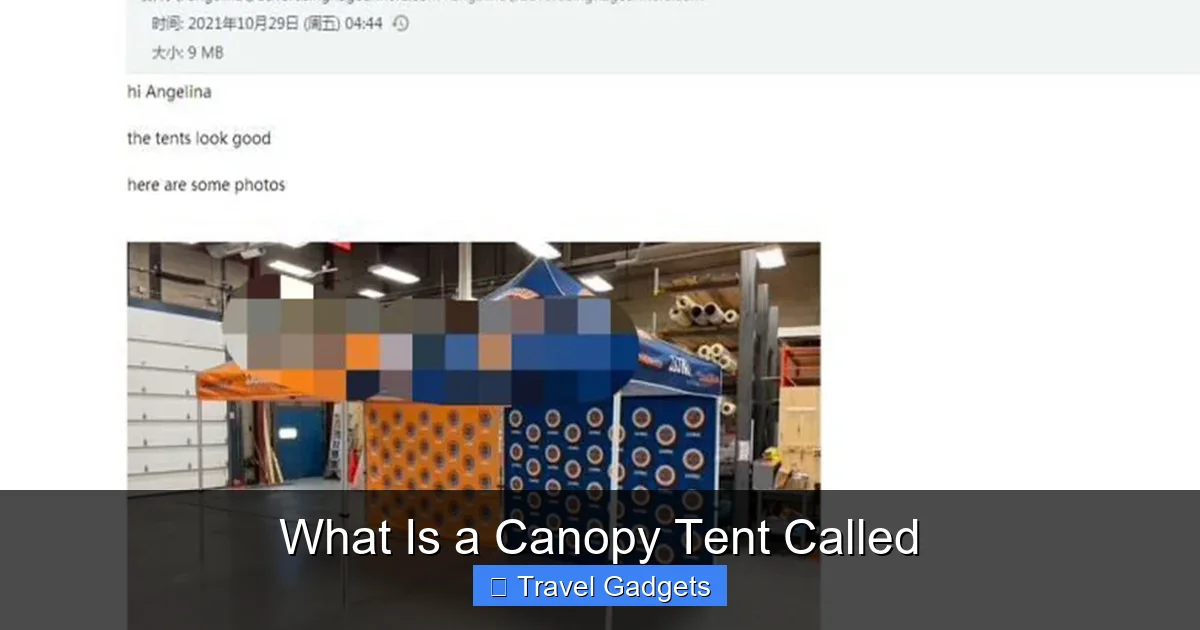 What Is a Canopy Tent Called