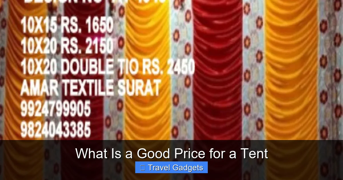 What Is a Good Price for a Tent