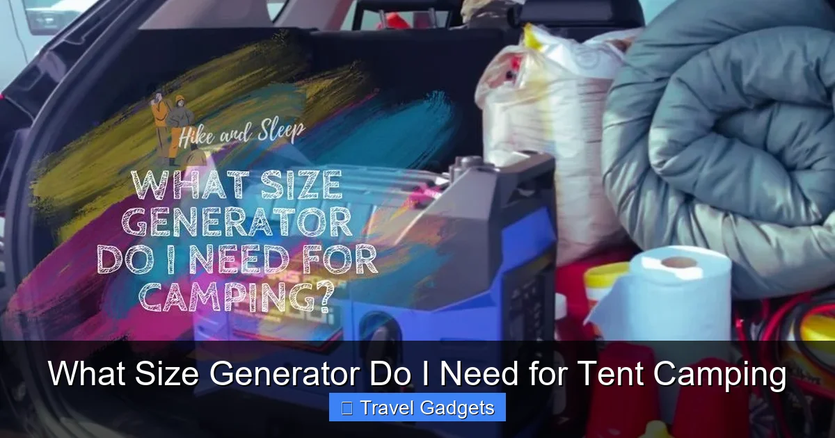 What Size Generator Do I Need for Tent Camping