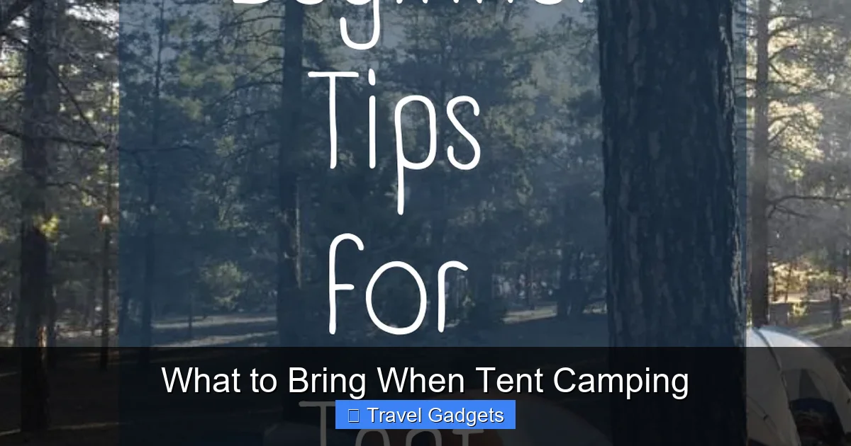 What to Bring When Tent Camping