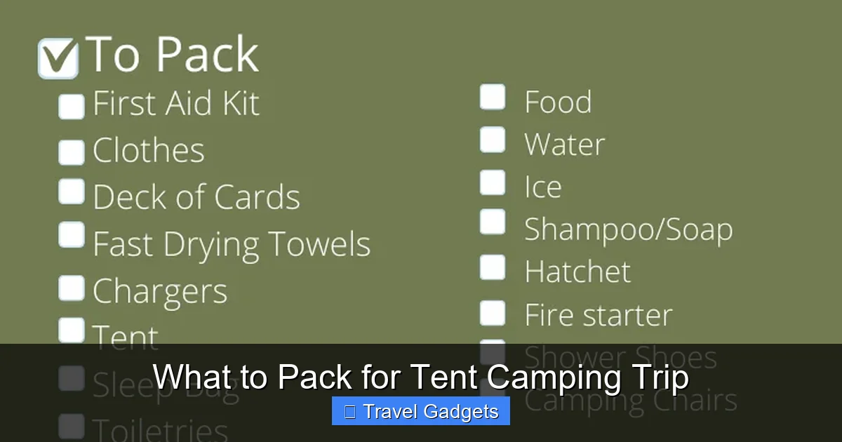 What to Pack for Tent Camping Trip