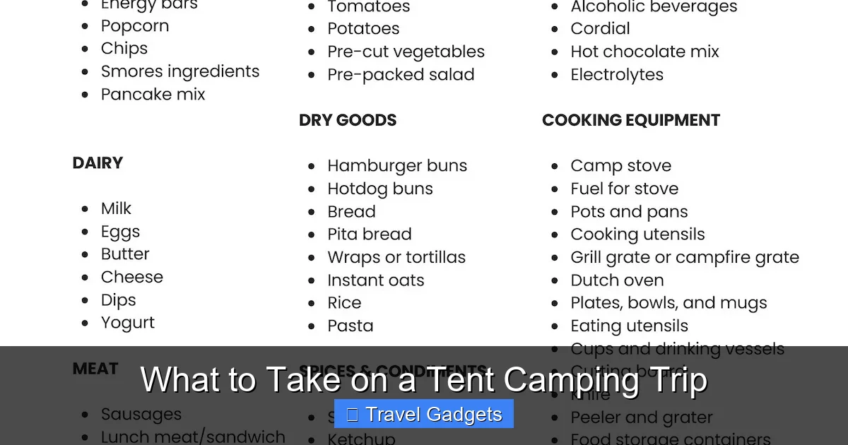 What to Take on a Tent Camping Trip