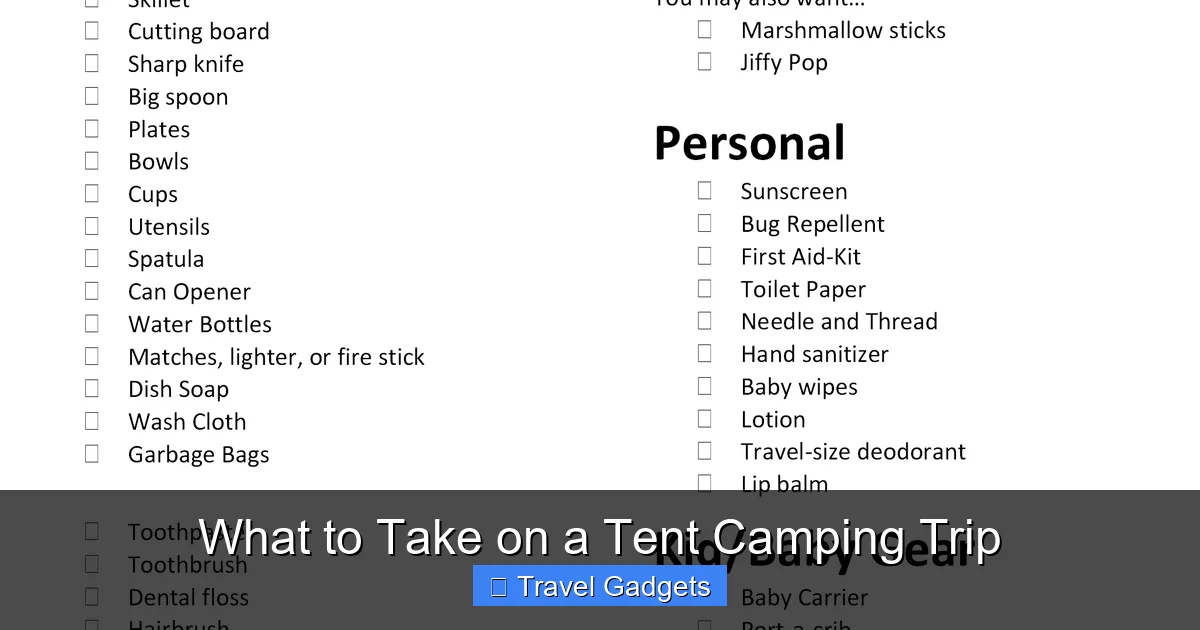 What to Take on a Tent Camping Trip