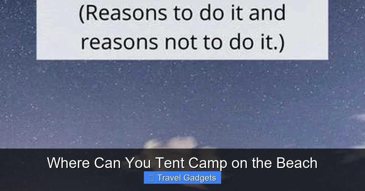 Where Can You Tent Camp on the Beach