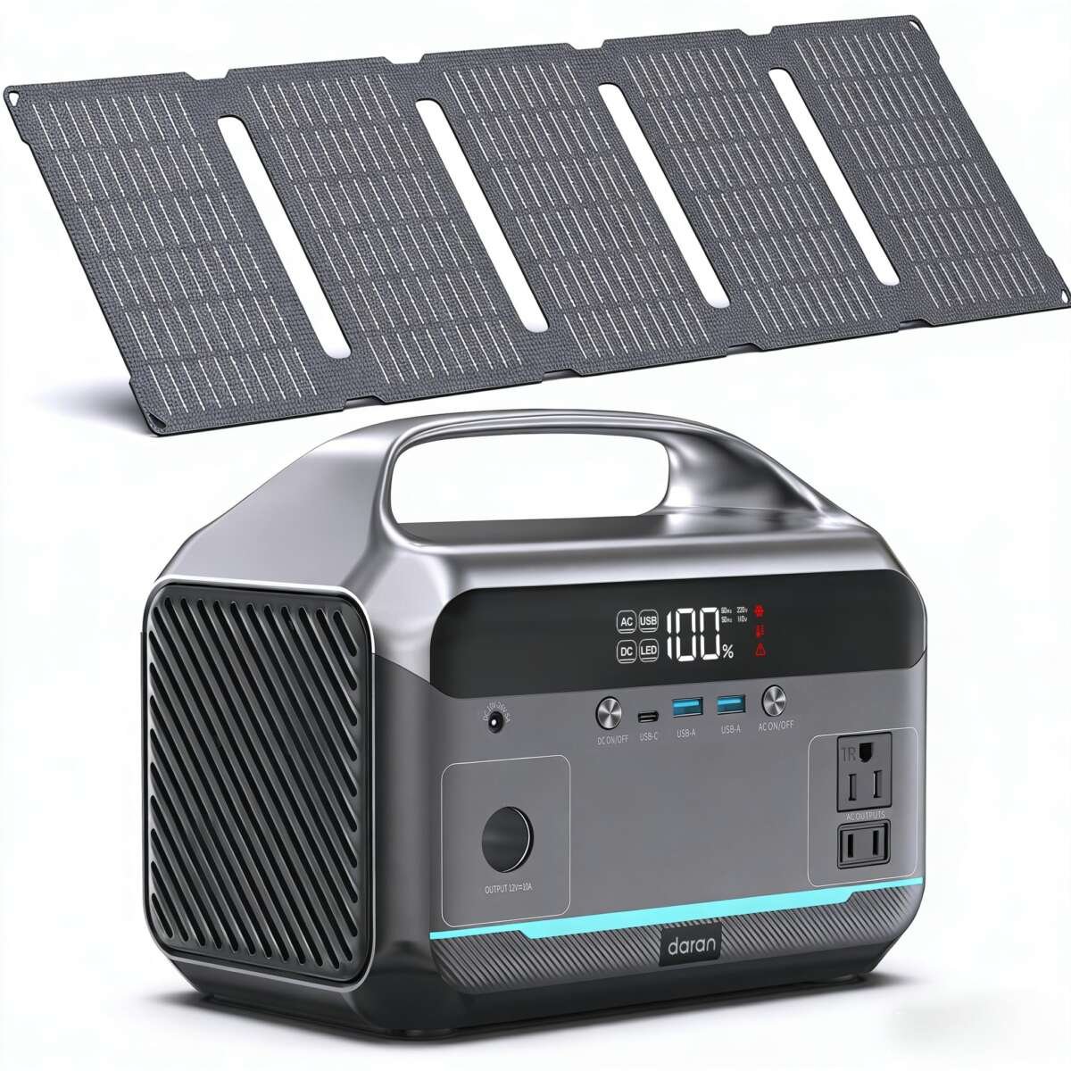 DARAN Portable Power Station with 60W Solar Panel Included, 288Wh LiFePO4 Batter