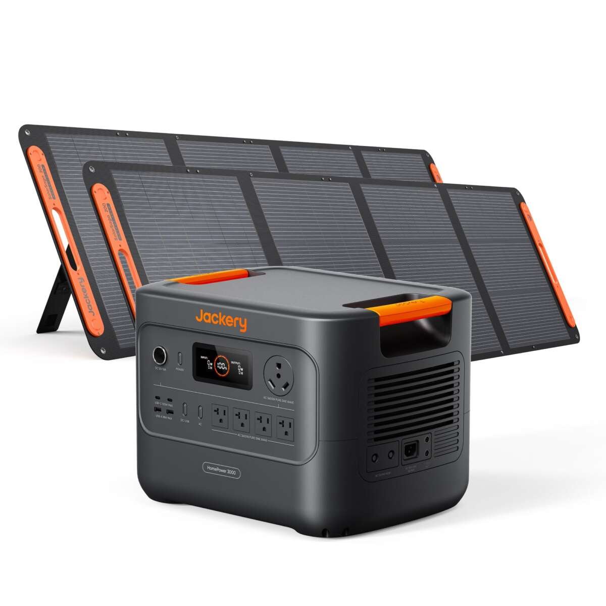Jackery HomePower 3000 Portable Power Station with 2X 200W Solar Panels, 3600W  