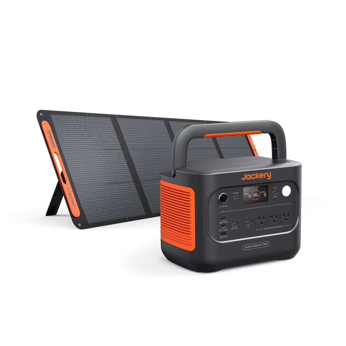 Jackery Explorer 1500 v2 Solar Generator, 1536Wh LiFePO4 Power Station with 200W