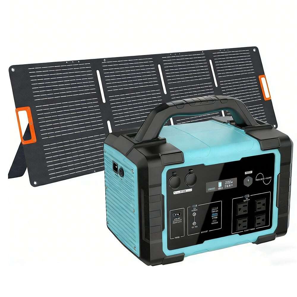 Solar Generator 1800W  with 200W Solar Panel, 1024Wh LiFePO4 Portable Power Stat