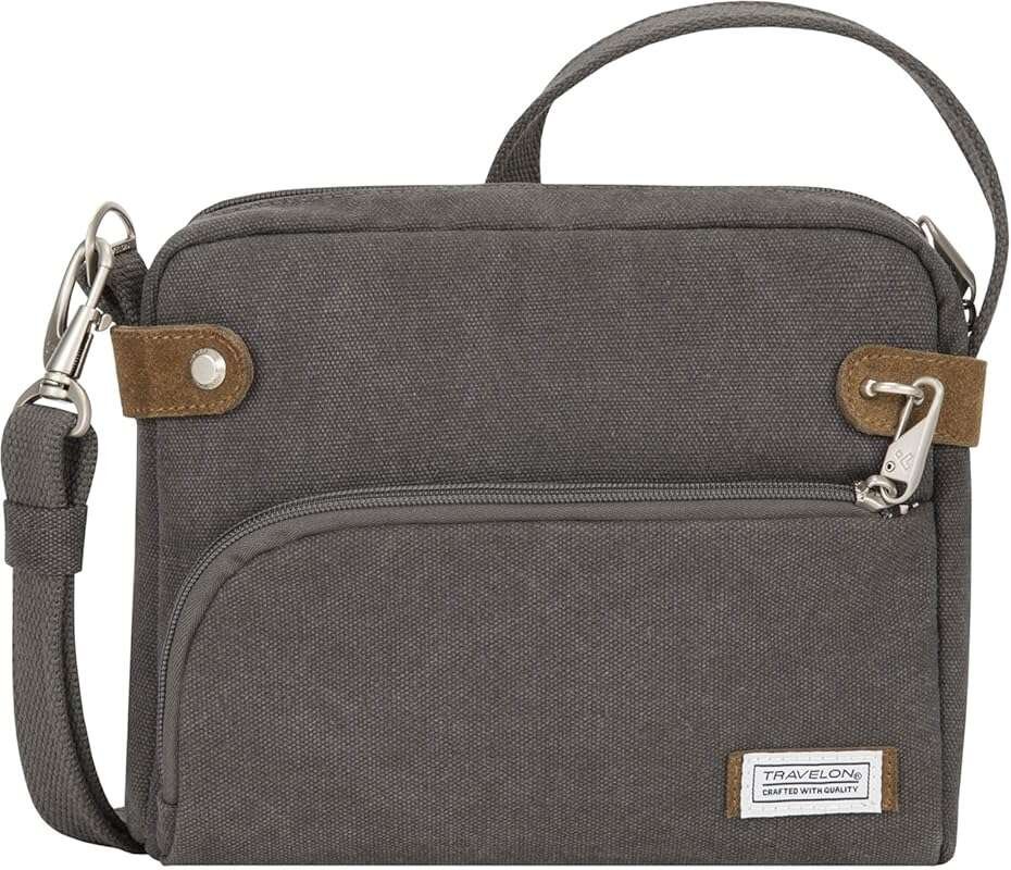 Travelon Anti-Theft Heritage Small Crossbody Bag for Secure and Conven
