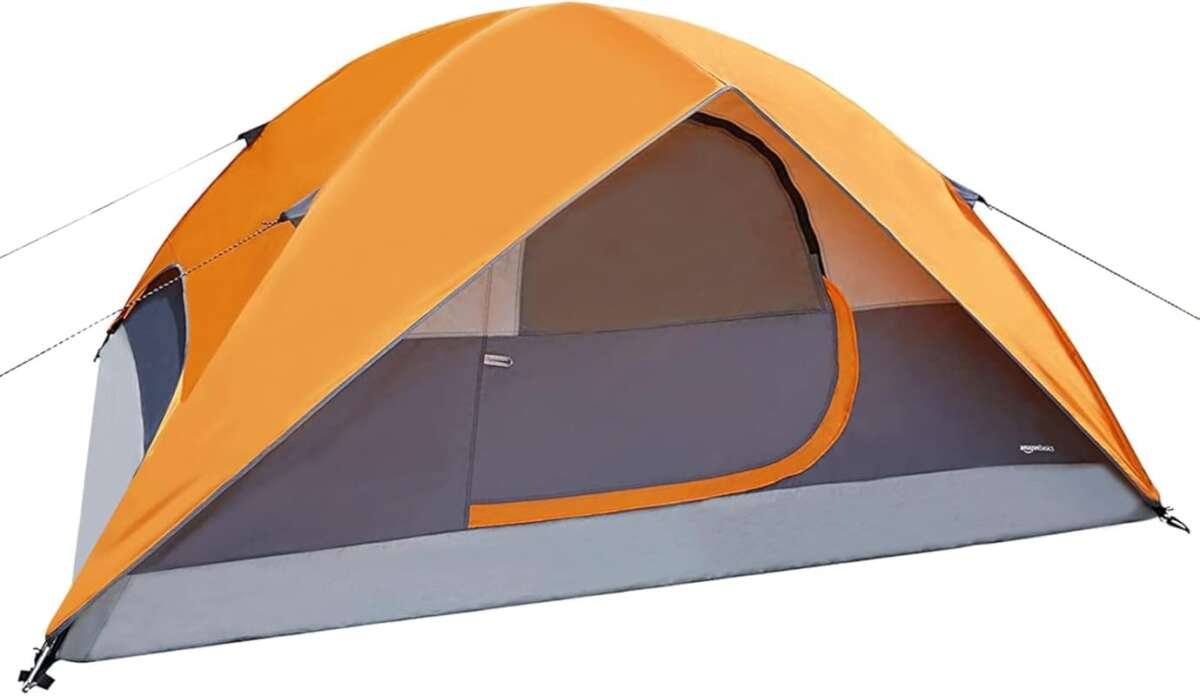 Amazon Basics 3-Season Dome Camping Tent with Rainfly for Outdoor Use