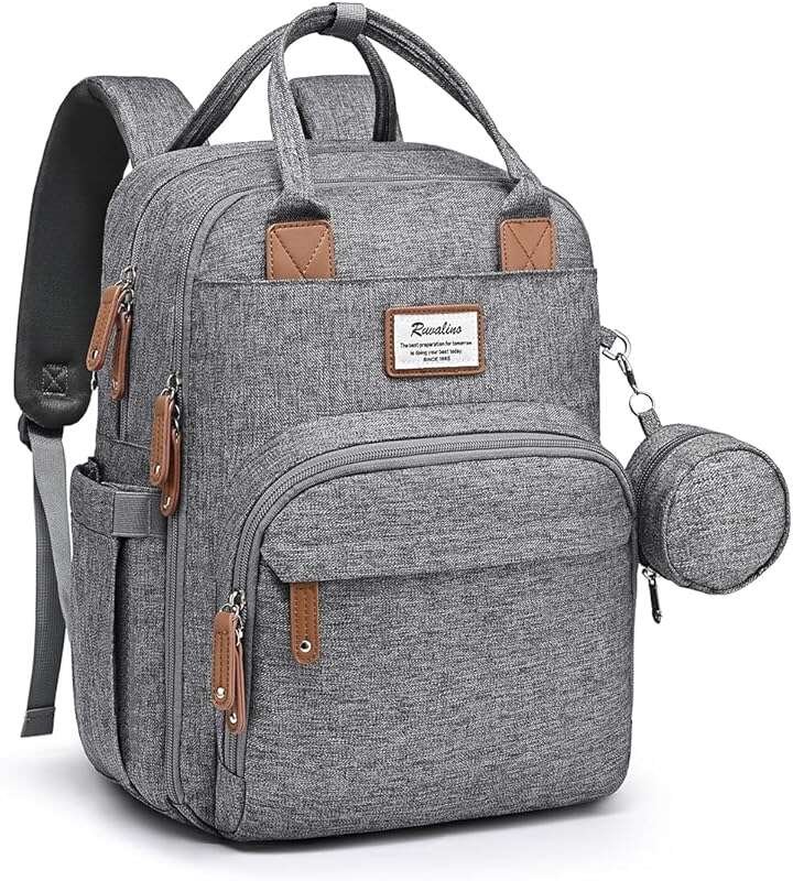 RUVALINO Diaper Bag Backpack: Multifunctional Waterproof Baby Bag with