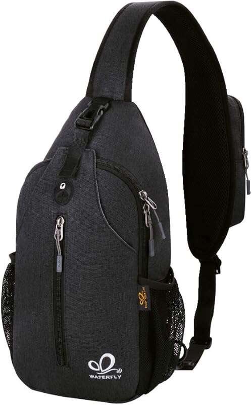 WATERFLY Crossbody Sling Backpack - Lightweight Travel Chest Bag for Hiking and Daily Use