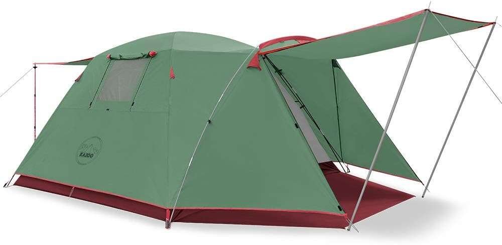 KAZOO 2/4 Person Waterproof Double-Layer Dome Tent with Porch