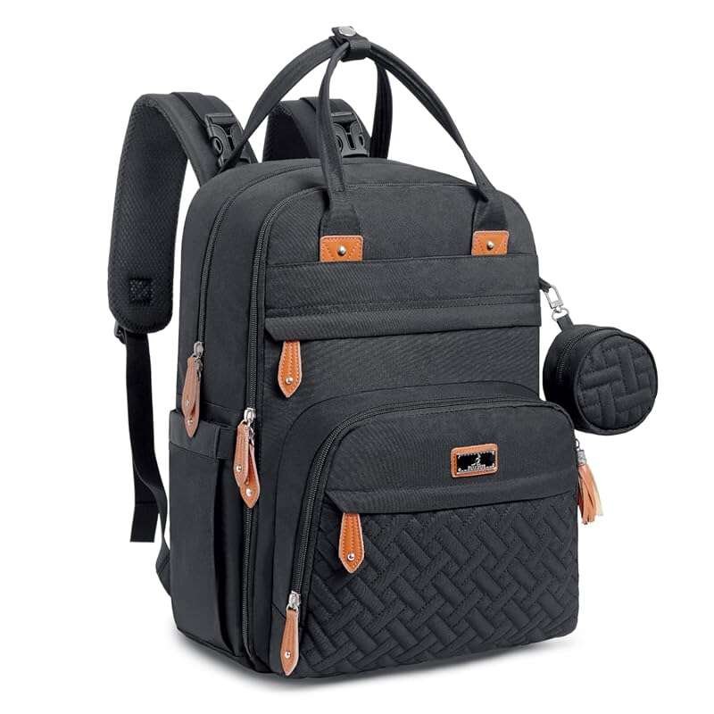 BabbleRoo Diaper Bag Backpack: Water Resistant Travel Tote with Changi