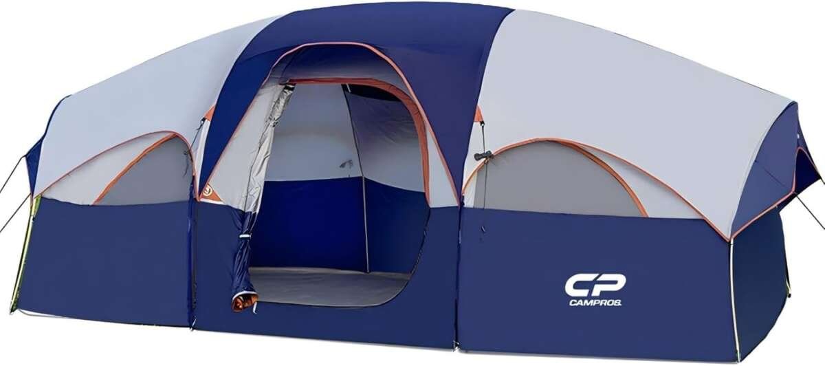 CAMPROS CP 8-Person Family Camping Tent with Weather Resistance and La