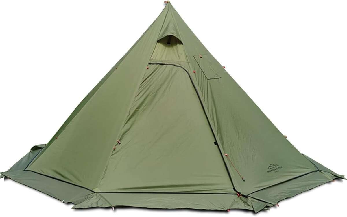 Lightweight 5lb Tipi Hot Tent with Stove Jack for 4 Persons, 7'3