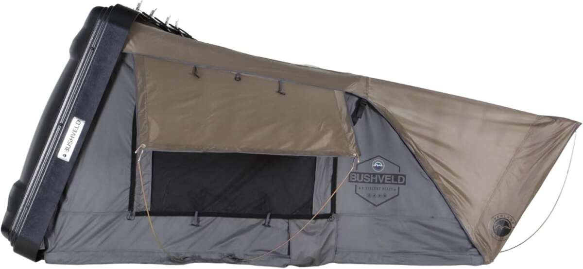 Overland Vehicle Systems Bushveld Hard Shell Roof Top Tent – 4-Person,