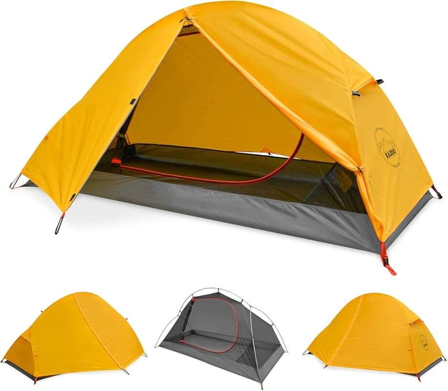 KAZOO Ultralight Waterproof 1-2 Person Double Layer Aluminum Frame Hik