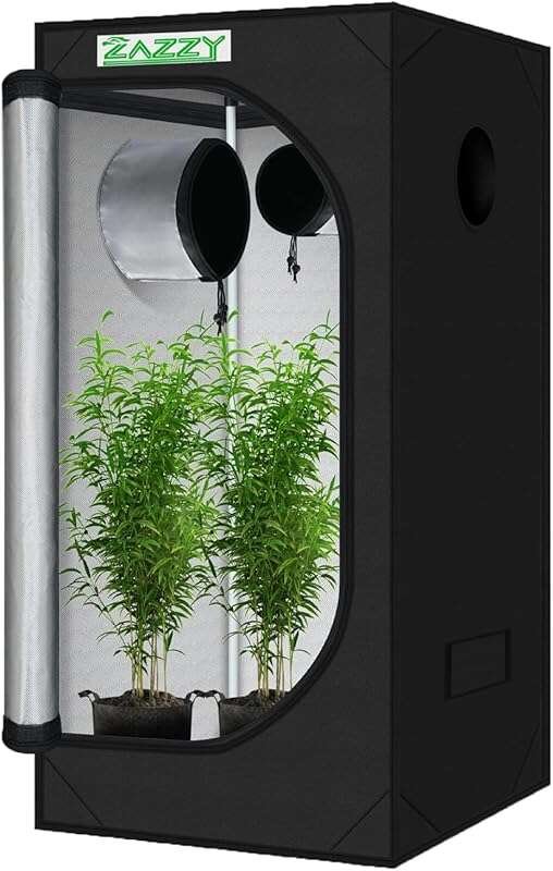 zazzy 3x3 Plant Tent with Observation Window & Removable Tray for Indo