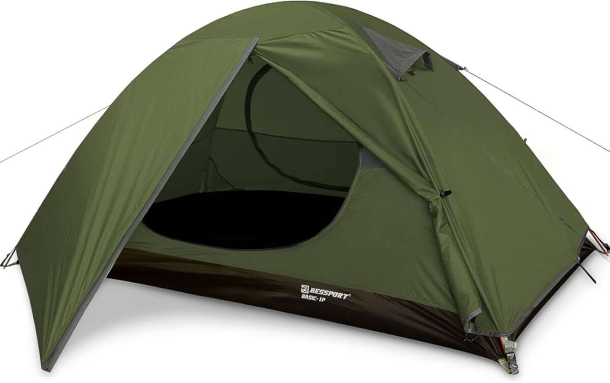 Bessport 1/2 Person Waterproof Tent - Lightweight, Easy Setup with Two