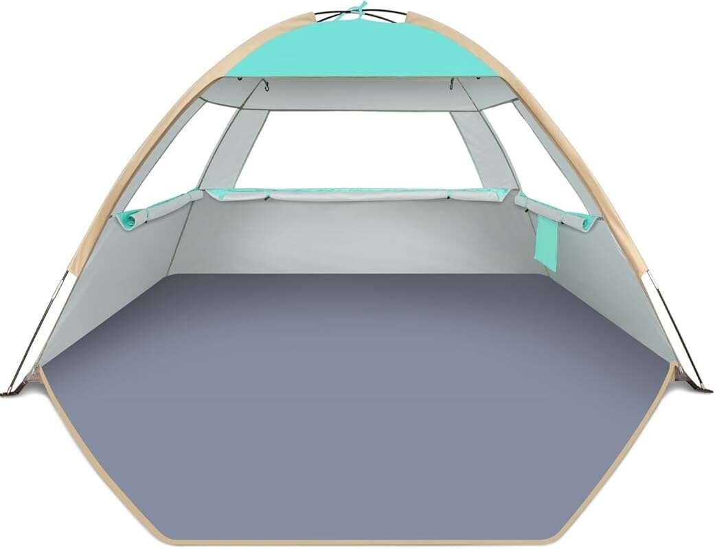 Gorich Lightweight Beach Tent for 3-10 Persons, Easy Setup with UPF 50