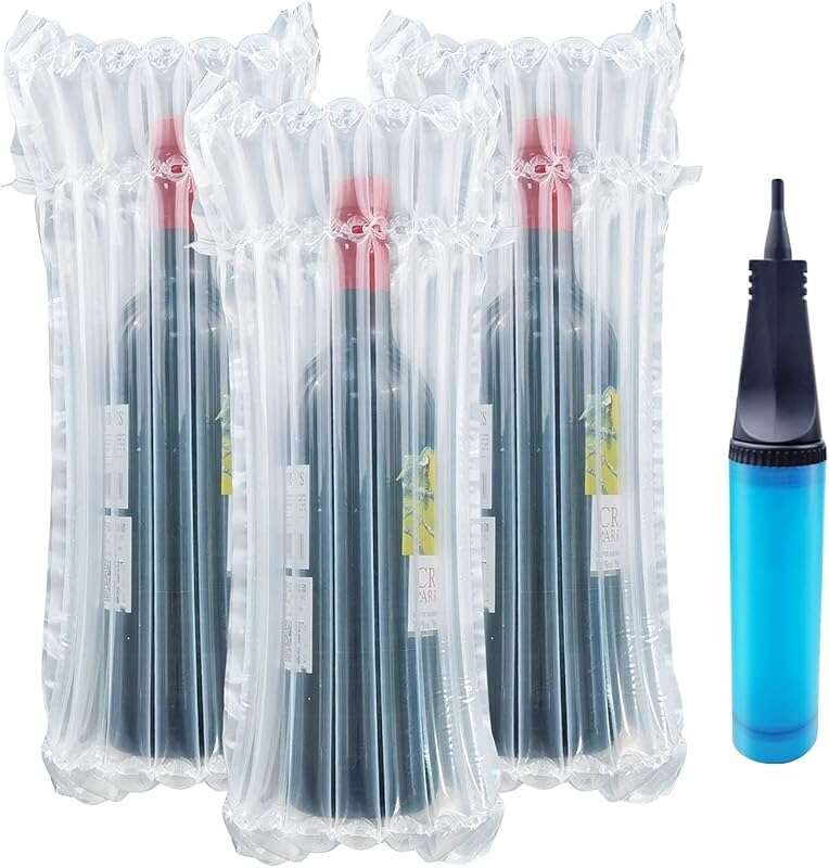 Inflatable Wine Bottle Travel Protector Bags, Conilly 10 Packs with Fr