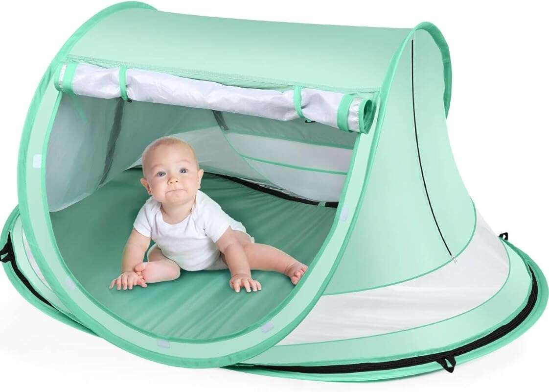 Large Baby Beach Tent – Portable Pop Up Shelter with UPF 50+ Protection