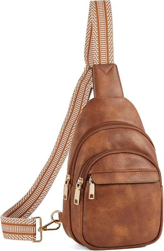 BOSTANTEN Women's Sling Bag - Stylish Leather Crossbody Fanny Pack for