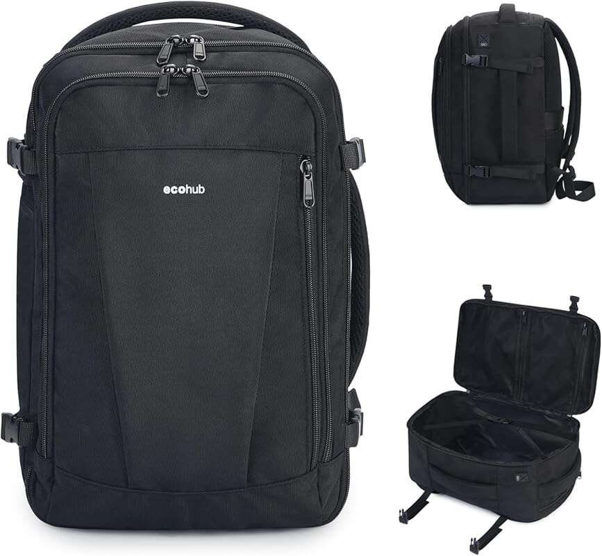 ECOHUB Travel Backpack with 13 Pockets, Airline Approved Water Resista