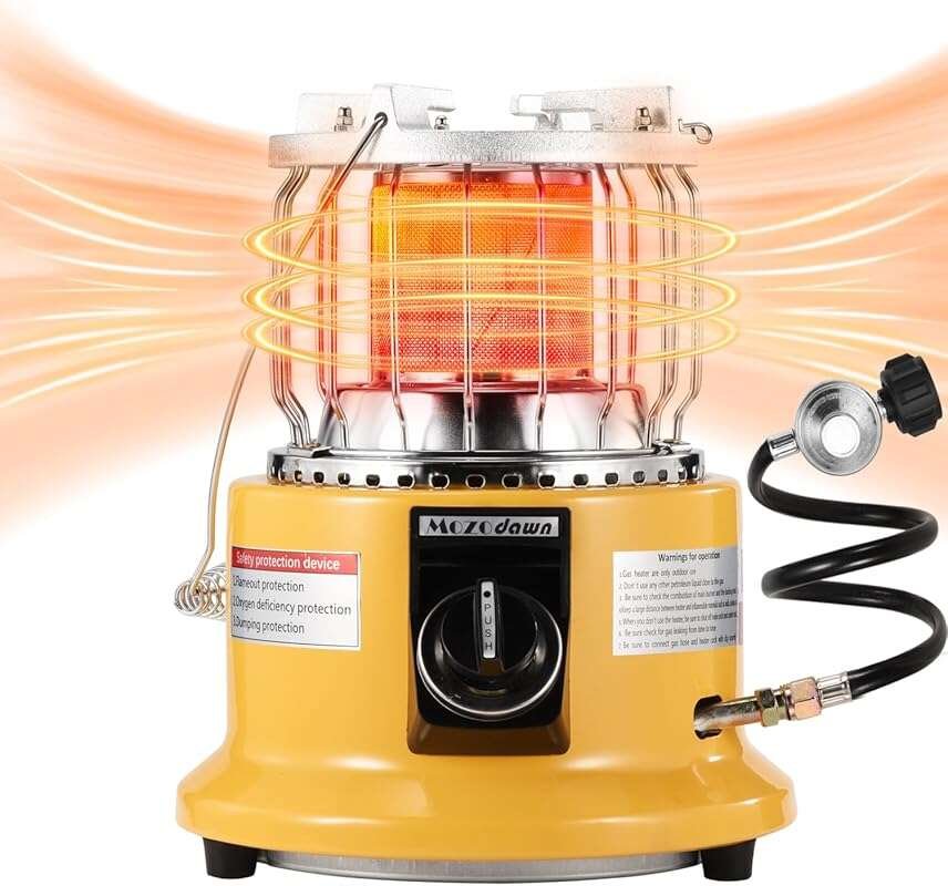 2-in-1 13,000 BTU Propane Heater and Stove for Camping, Patio, and Ice