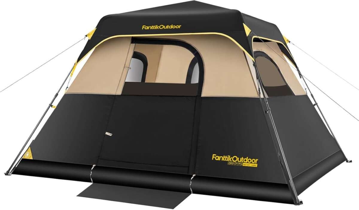 Instant 4-10 Person Camping Tent with 60s Setup, Rainfly & Windproof D