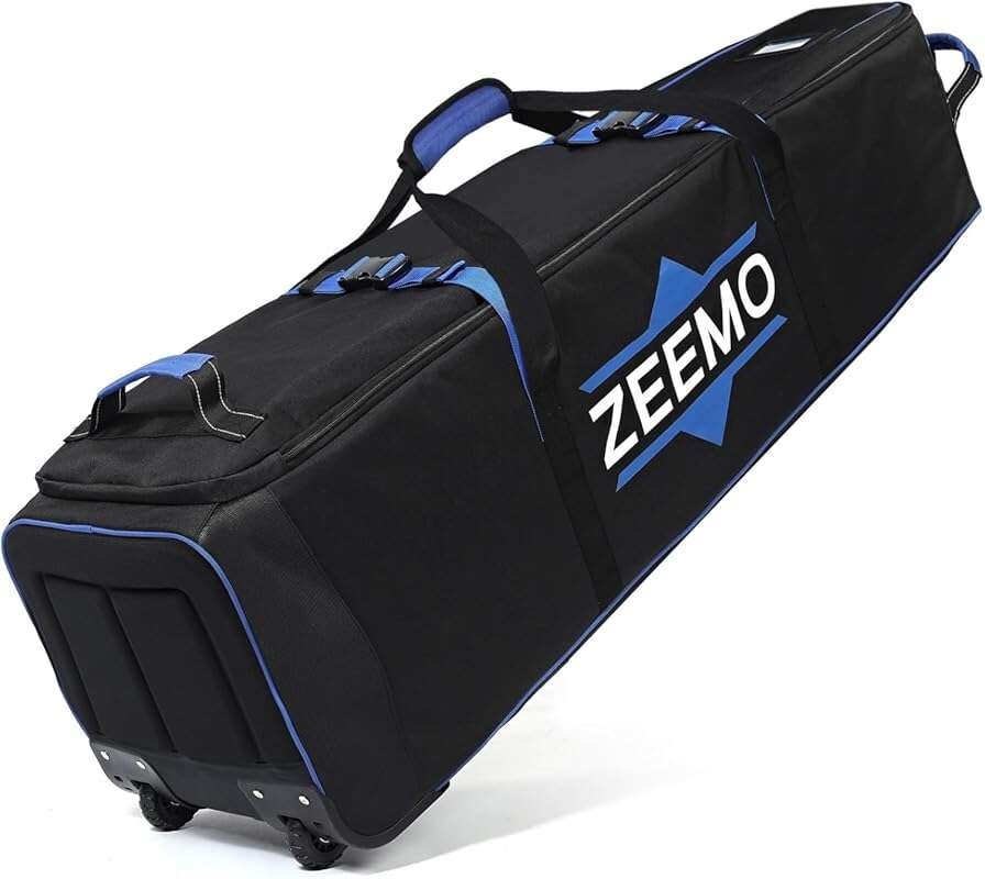 ZEEMO Full-Open Golf Travel Bag with Wheels, Waterproof Cover, and Air