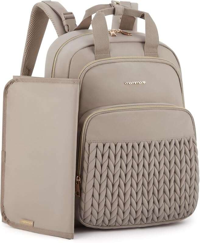 mommore Diaper Bag Backpack: Stylish Travel Baby Bag with Insulated Po