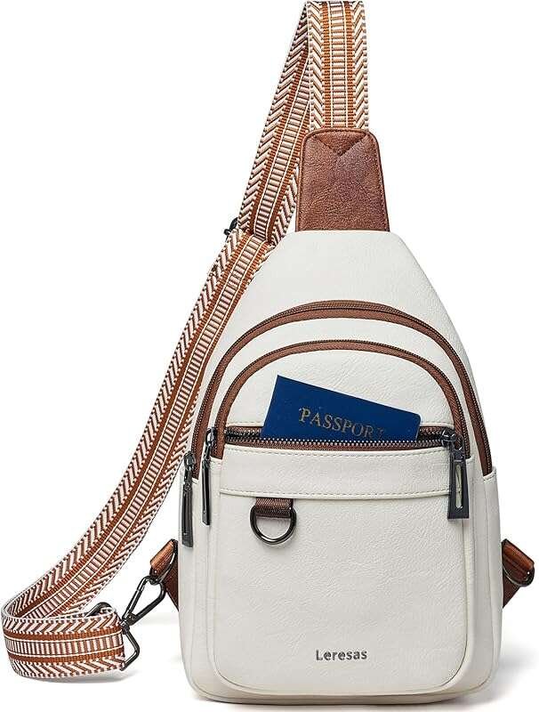 Leresas 7L Sling Bag: Vegan Leather, Travel-Friendly Anti-Theft Design
