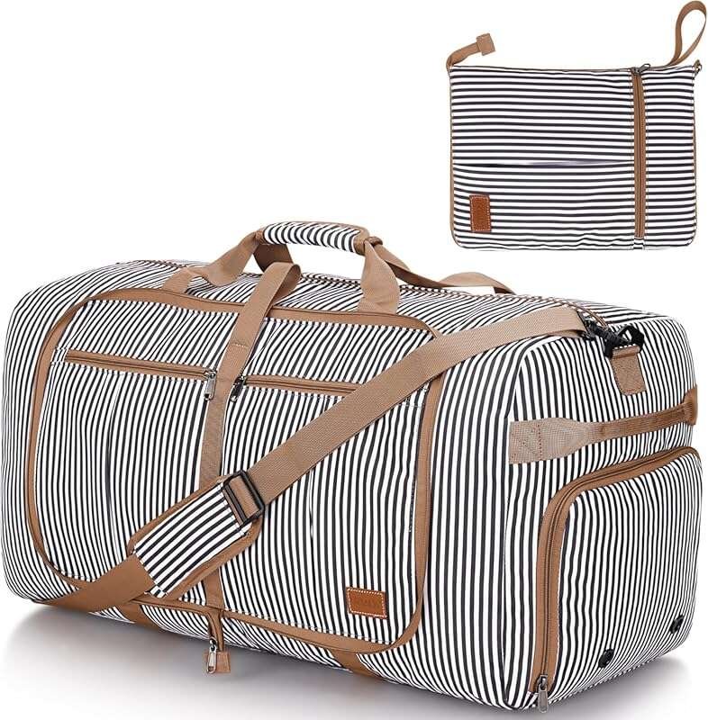 120L Travel Duffle Bag with Shoe Compartment, Water & Tear Resistant for Gym or Weekend Trips