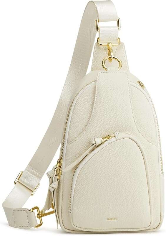Kattee Leather Sling Bag for Women - RFID Blocking Fanny Pack, Stylish