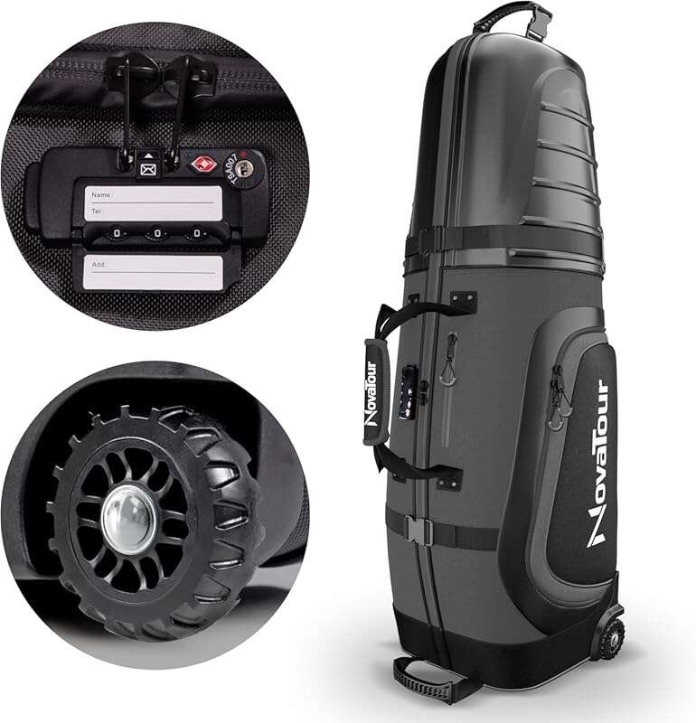 Premium Golf Travel Bag with Hard Case Top, Waterproof Zippers, and TS