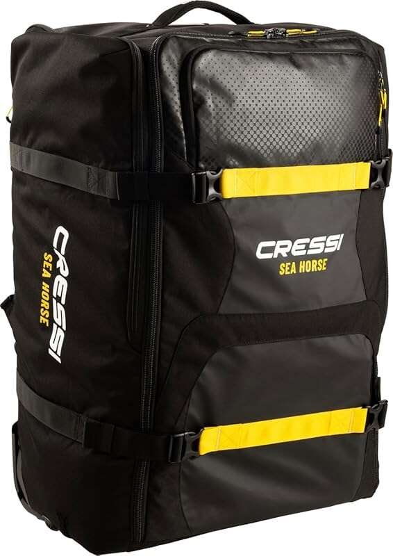 Cressi Rolling Wheeled Backpack - High Capacity Luggage with Pocket for Scuba Fins Designed in Italy