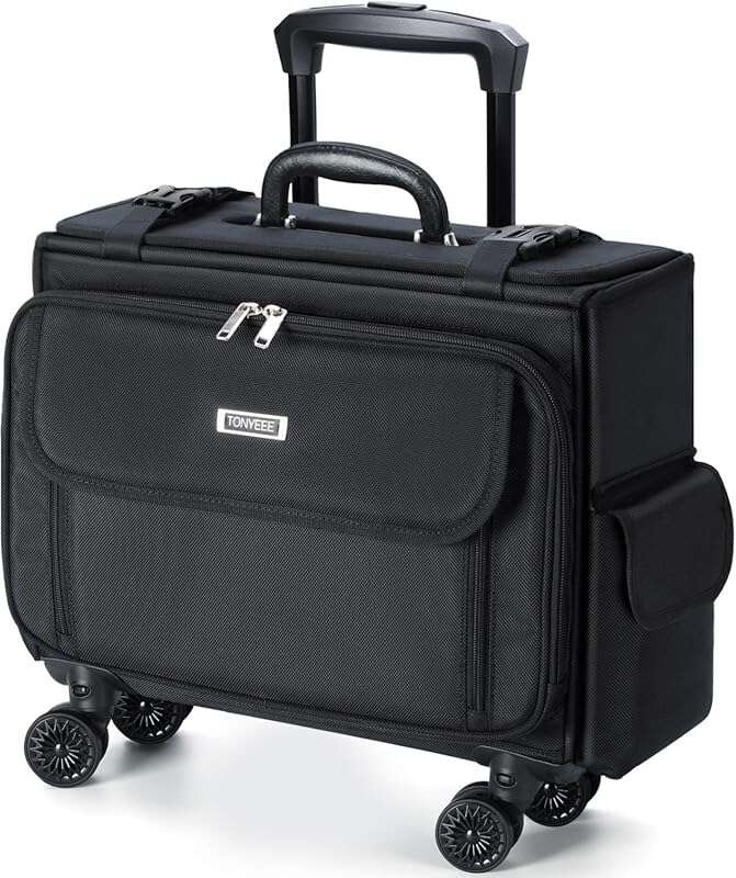 Professional 15.6 Inch Rolling Laptop Bag, Ballistic Nylon, Underseat