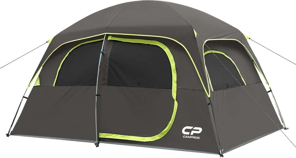 CAMPROS 6/8 Person Waterproof Windproof Double Layer Dome Tent with Ra