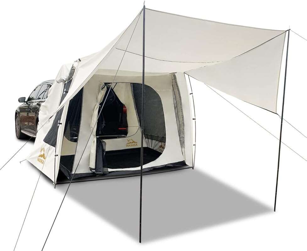 Universal Waterproof Car Tent for 4-6 Person Camping with Separate Scr