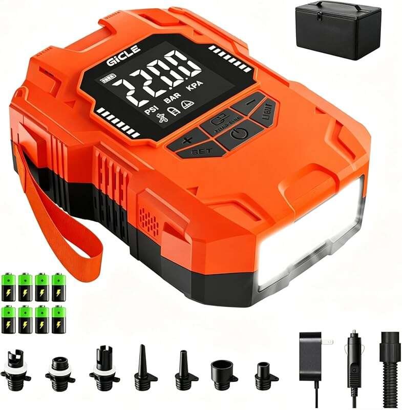 GICLE Rechargeable Paddle Board Pump - 22PSI Dual Power with Fast Char