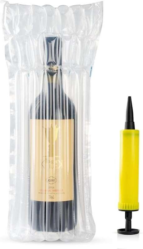 20 PCS Inflatable Wine Bottle Protectors, Reusable Air Column Bags wit