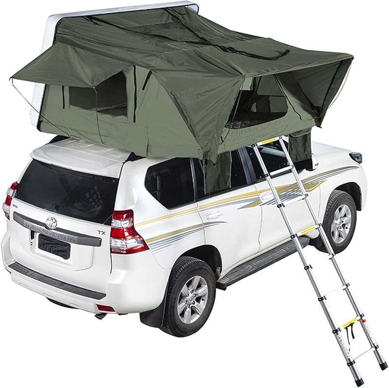 Outdoor Hard Shell Car Roof Top Tent – 3-4 Person, Large Space, A-Fram