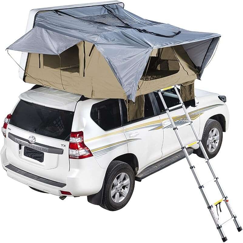 Outdoor Hard Shell Car Roof Top Tent – 3-4 Person, Large Space, Durabl