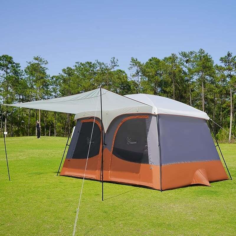 Vidalido 3-4 Person Camping Tent: Weather Resistant, Easy Setup with E
