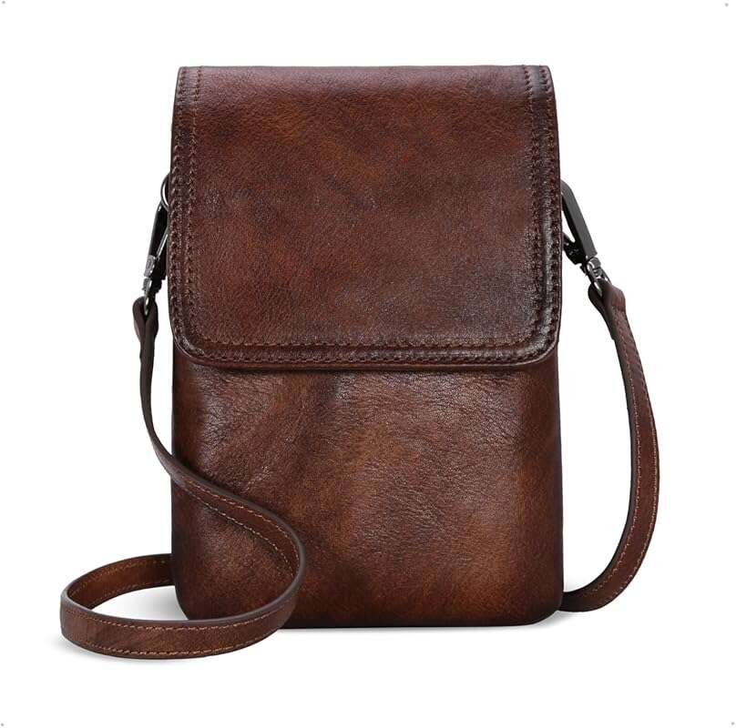 Iswee Leather Crossbody Bag for Women - RFID Blocking Small Purse with